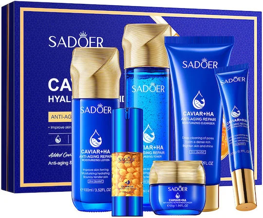 xlarge_20251107142351_sadoer_caviar_hyaluronic_acid_set_peripoiisis_gia_antigiransi_enydatosi_katharismo_prosopou_6tmch Sadoer Caviar Hyaluronic Acid Anti-Aging Set - Πολυτελές σετ περιποίησης προσώπου 6 τεμαχίων με εκχύλισμα χαβιαριού και υαλουρονικό οξύ για αντιγήρανση και σύσφιξη.